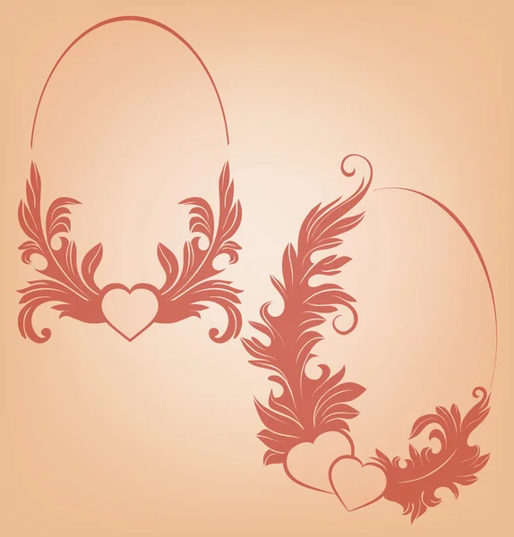 Romantic Valentine's background, heart ornate vintage floral mot — Stock Vector