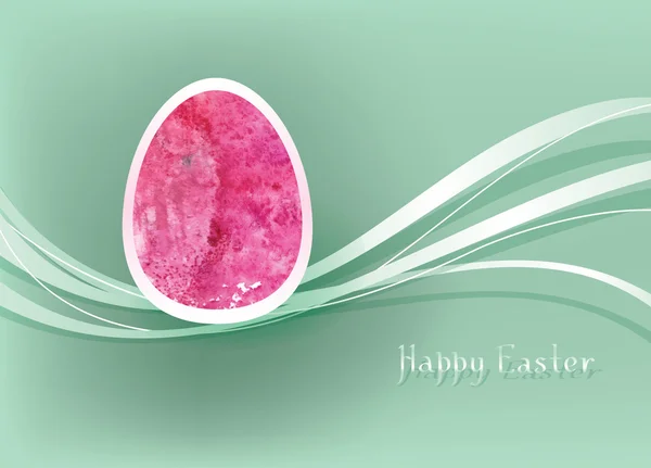 Disegno della carta uovo di Pasqua con decorazione ad acquerello — Vettoriale Stock