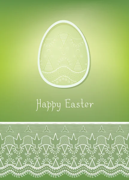 Design karty velikonoční vajíčko s lidovými dekorace — Stockový vektor