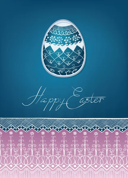 Projeto de cartão de ovo de Páscoa com decoração popular — Vetor de Stock