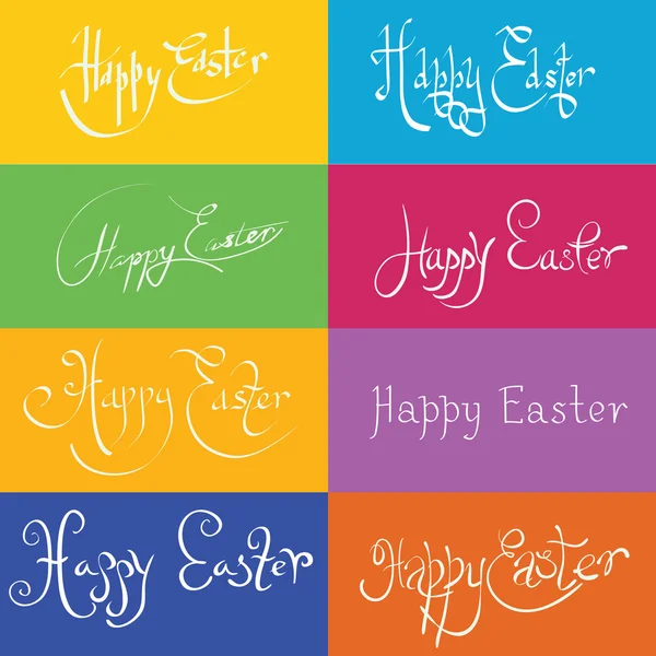 Set de tipografía dibujada a mano Feliz Pascua — Vector de stock