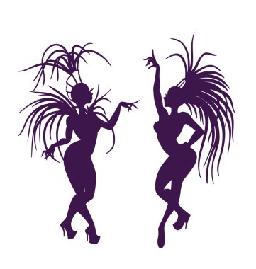 silhouettes of attractive samba queen clipart