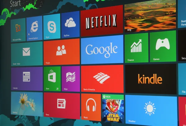 Schermata iniziale di Windows 8 — Foto Stock