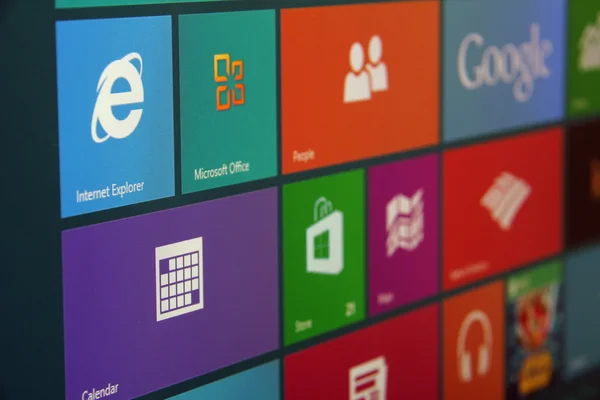 Windows 8 starta skärmen vinklad — Stockfoto