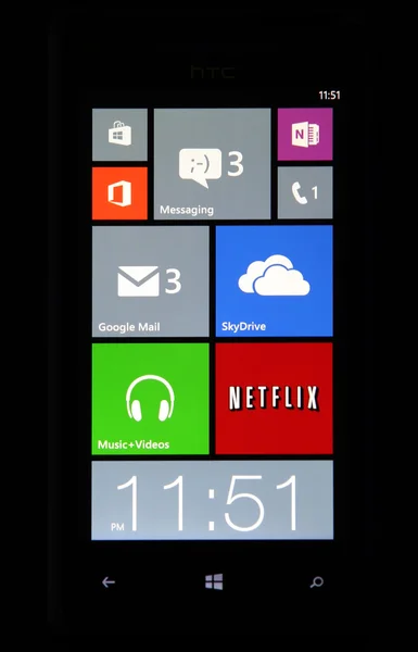 Windows Phone 8 Bildschirm — Stockfoto