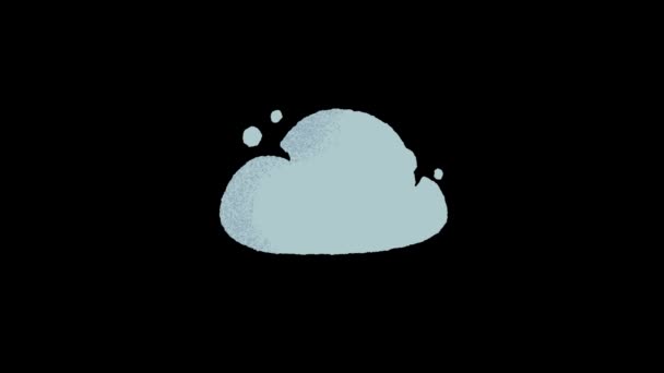 Chmury Pogody Animacja Szary Chmura Czarnym Tle Wideo — Wideo stockowe