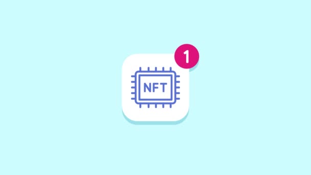 App Mobile Nft Icona Animata Concetto Token Non Fungibile Breve — Video Stock