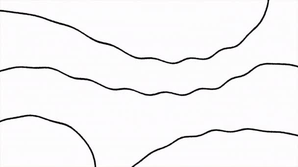 Dessiné Main Lignes Noires Dessin Animé Sur Fond Blanc Animation — Video