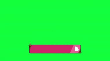 Subscribe Ringing Bell Animation, Lower Thirds on Green Screen. Hand Drawn Notifications Social Button With Copy Space, Shape of Red Color. 4k 10 Seconds Video.