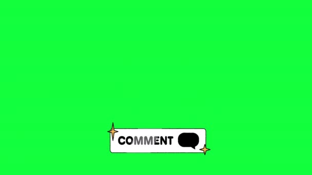 Comment Button Animation Lower Thirds Green Screen Hand Drawn Speech — Vídeo de Stock