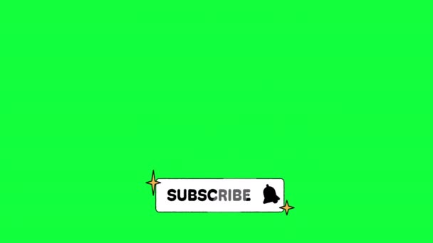 Subscribe Ringing Bell Animation Lower Thirds Green Screen Hand Drawn — Stock videók