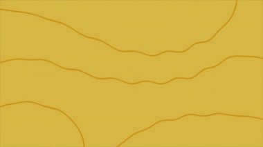 El Çizimi Turuncu Çizgiler Sarı Arkaplanda, Animasyon. Wavy Outline Strokes Motion Graphics for Channel, Streaming and Video Editing. Kusursuz Döngü