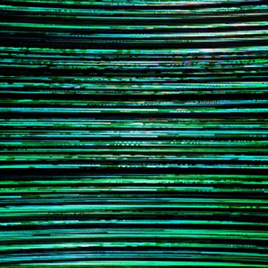 Yeşil renkli dijital gürültü çizgileri. Pikselleştirilmiş dijital arıza, bozulmuş görüntü. Soyut Arkaplan.