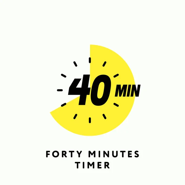 Dakika Zamanlayıcı Simgesi Modern Düz Tasarım Saat Kronometre Kırk Dakika — Stok Vektör