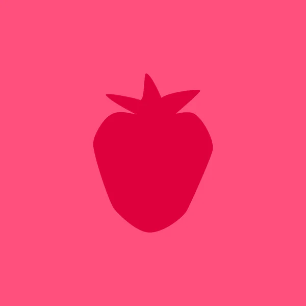 Cartoon Strawberry Isolated Red Magenta Background Simple Drawing Fresh Strawberries — Stock vektor