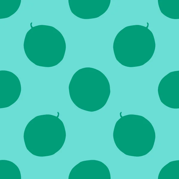 Nahtloses Muster Aus Grünen Wassermelonen Früchten Flachen Design Stil Handgezeichnete — Stockvektor