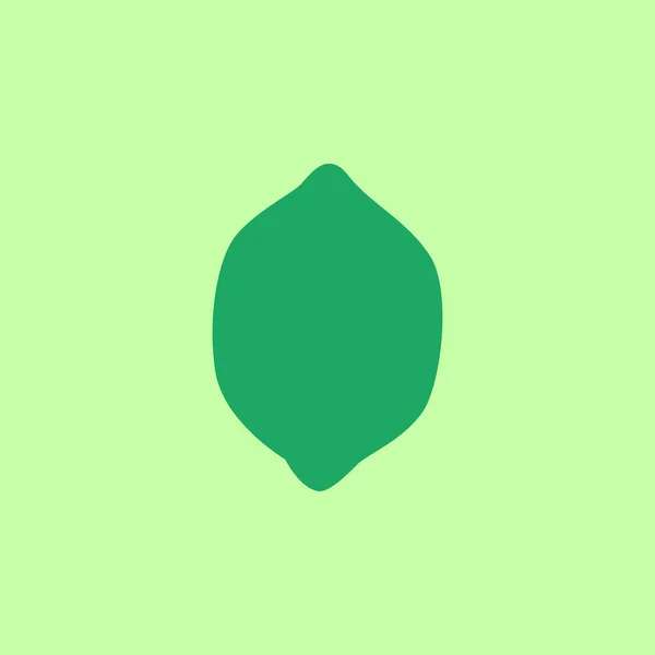 Cartoon Lime Fruit Contour Isolated Green Background Simple Drawing Fresh — Stock vektor
