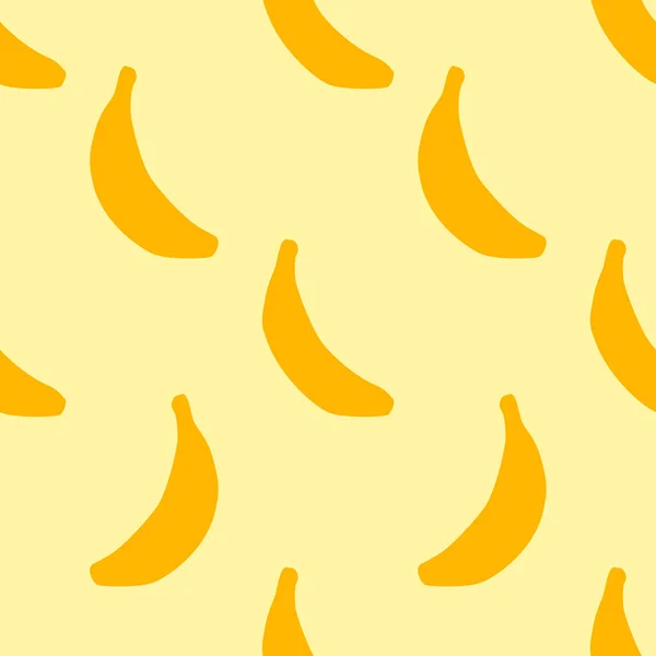 Yellow Bananas Seamless Pattern Flat Design Στυλ Χειροποίητα Καρτούν Μπανάνα — Διανυσματικό Αρχείο