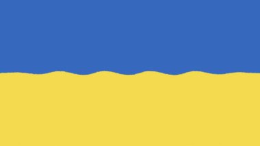 Ukrayna 'nın 4K Animasyon Arkaplanı' nın bayrağı sallanıyor. Ukrayna Bayrağının Basit Dalga Hareketi Grafikleri, Çizgi Film El Çizim Tarzı. Özgeçmiş, video akışı ve kanallar için kusursuz döngü.