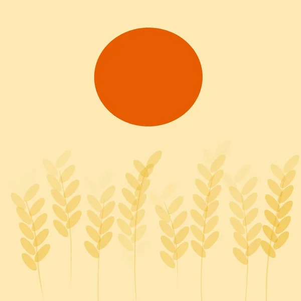 Афіша Заходу Сонця Пшеницею — стокове фото
