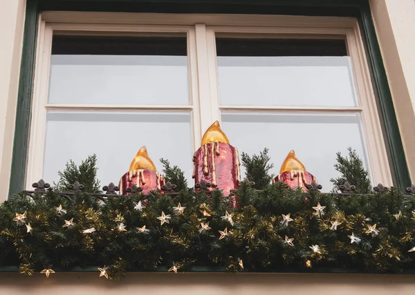 Décoration Noël Dans Les Rues Europe Nouvelle Atmosphère Année Dans — Photo