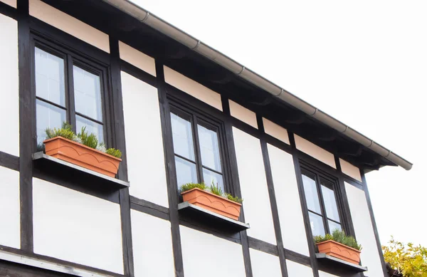Facciata Vecchio Edificio Bavarese Architettura Storica Appartamento Del Medioevo Norimberga — Foto Stock