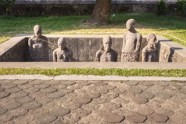 2022 Kamenné Město Zanzibar Památník Afrického Trhu Otroky Sochy Otroků — Stock fotografie