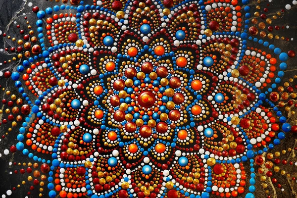 Beautiful Hand Painted Mandala Close — Foto de Stock