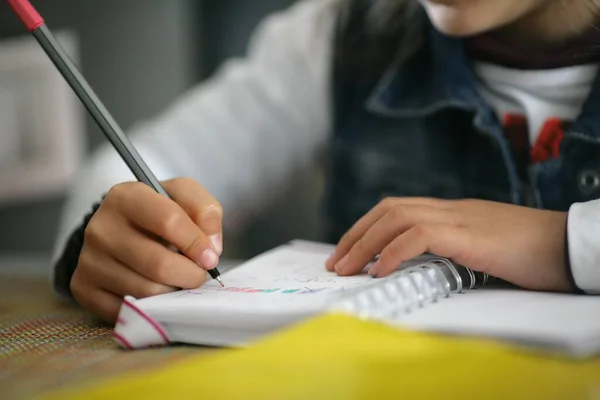 Jeune Fille Ans Dessin Écriture — Photo