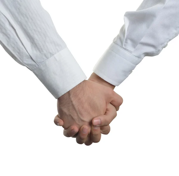 Dos hombres tomados de la mano en el amor — Foto de Stock