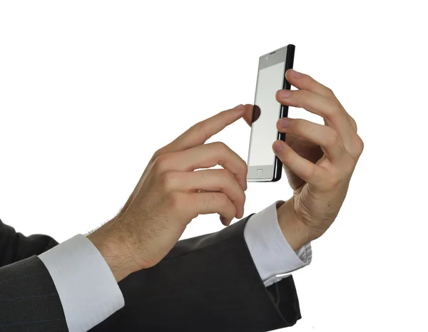 Cell phone executive and inseparable friends — Stock Photo, Image