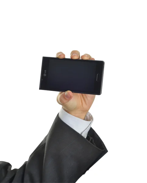 Cell phone executive and inseparable friends — Stock Photo, Image