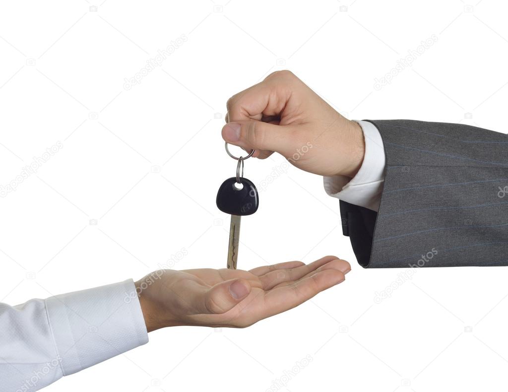 Hand giving keys