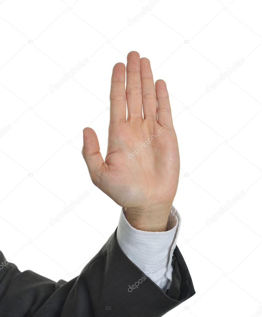 Executive hand symbol stop