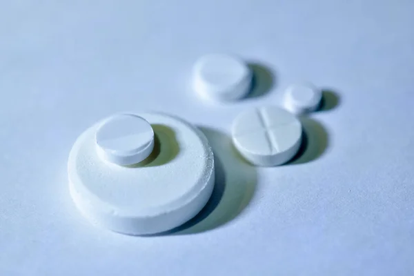 Tabletas Virus Proteger Píldoras Medicina Blanca Ciencia Médico —  Fotos de Stock