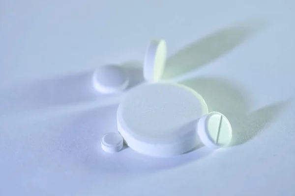 Tabletas Virus Proteger Píldoras Medicina Blanca Ciencia Médico —  Fotos de Stock