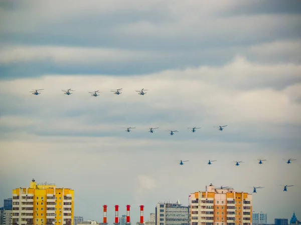 Moskoe Leger Lucht Vlucht Parade Vliegtuig Lucht Aerobatic — Stockfoto