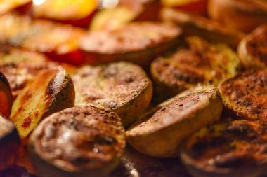 food breakfast meal red fish delicious dish holiday meat vegetables