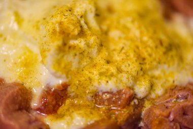   process of cooking plate delicious dish food appetizer meal meat