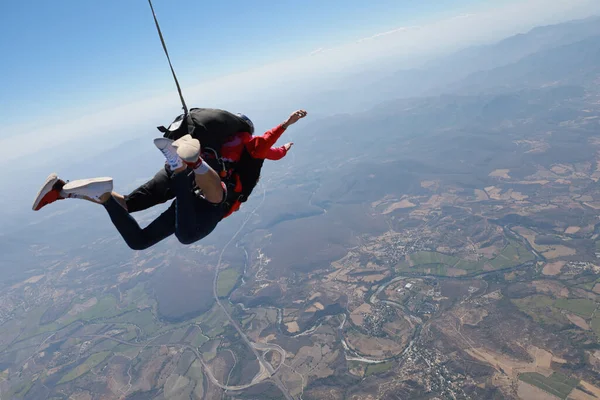 Skydiving Salto Tandem Queda Céu Imagens De Bancos De Imagens Sem Royalties