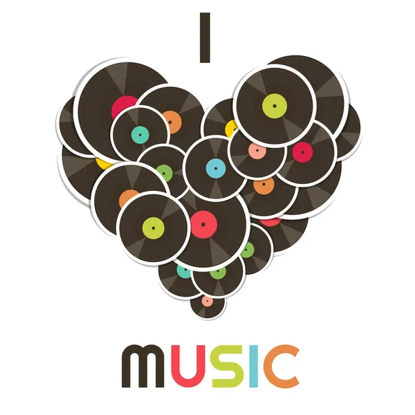 Me encanta la música — Vector de stock