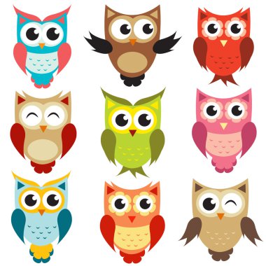 Set of owls clipart