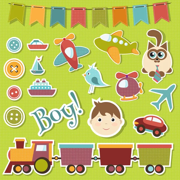 Bebé niño conjunto — Vector de stock