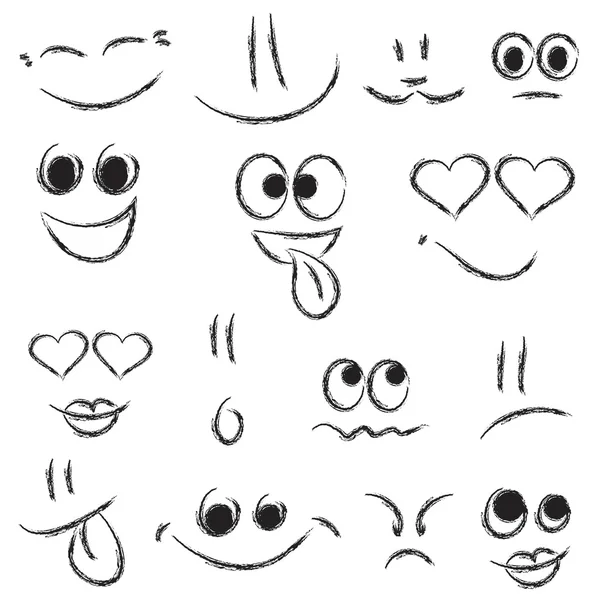 Croquis de visages souriants — Image vectorielle