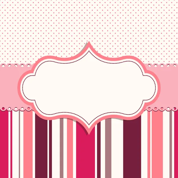 Cadre rose pour carte de vœux — Image vectorielle