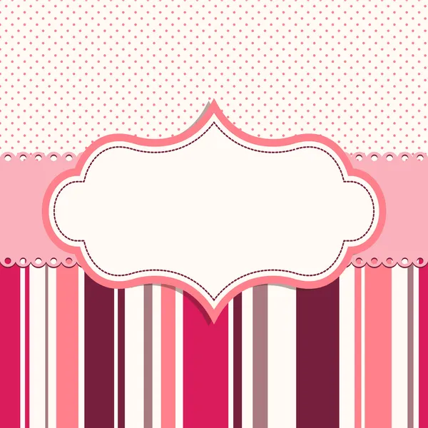 Roze frame voor wenskaart — Stockvector