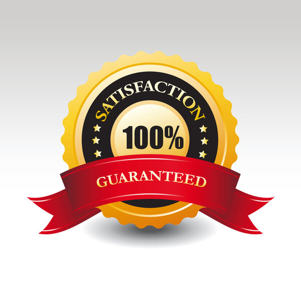 Vector satisfaction guaranteed label or sign