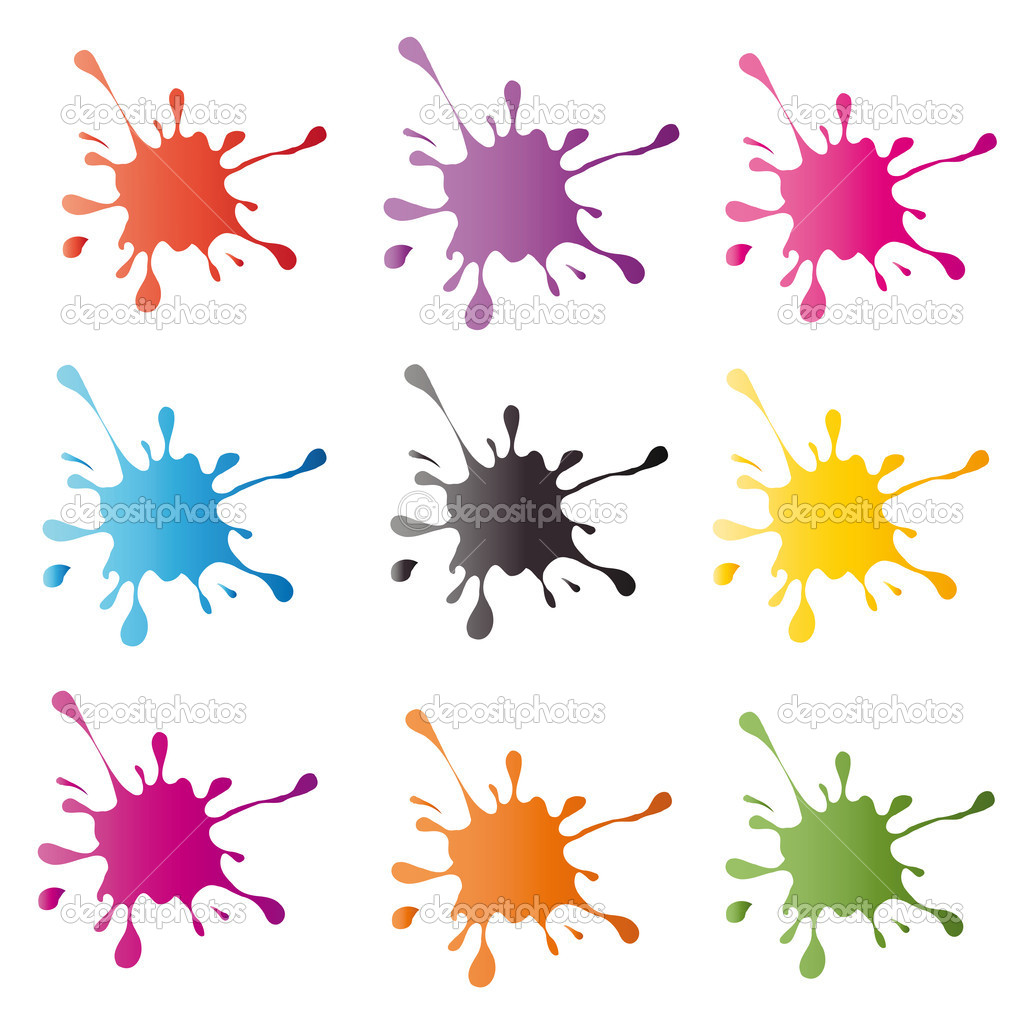colored vector blots on the white background