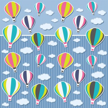 hava balonları ve bulutların arka plan