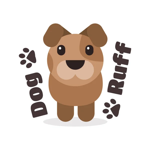 Dog Ruff. plantilla de diseño de camiseta o póster — Vector de stock